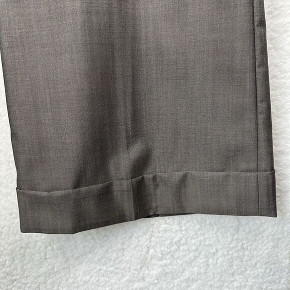 Banana Republic Martin Fit Pants Size 10P Wool Silk Cuffed Neutral Office Career - Picture 3 of 10